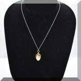 J012. 18K yellow gold Jeanine Payer necklace with drop diamond16” - $325